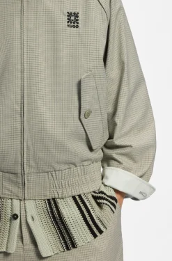 Harrington jacket with houndstooth pattern