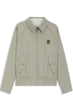 Harrington jacket with houndstooth pattern