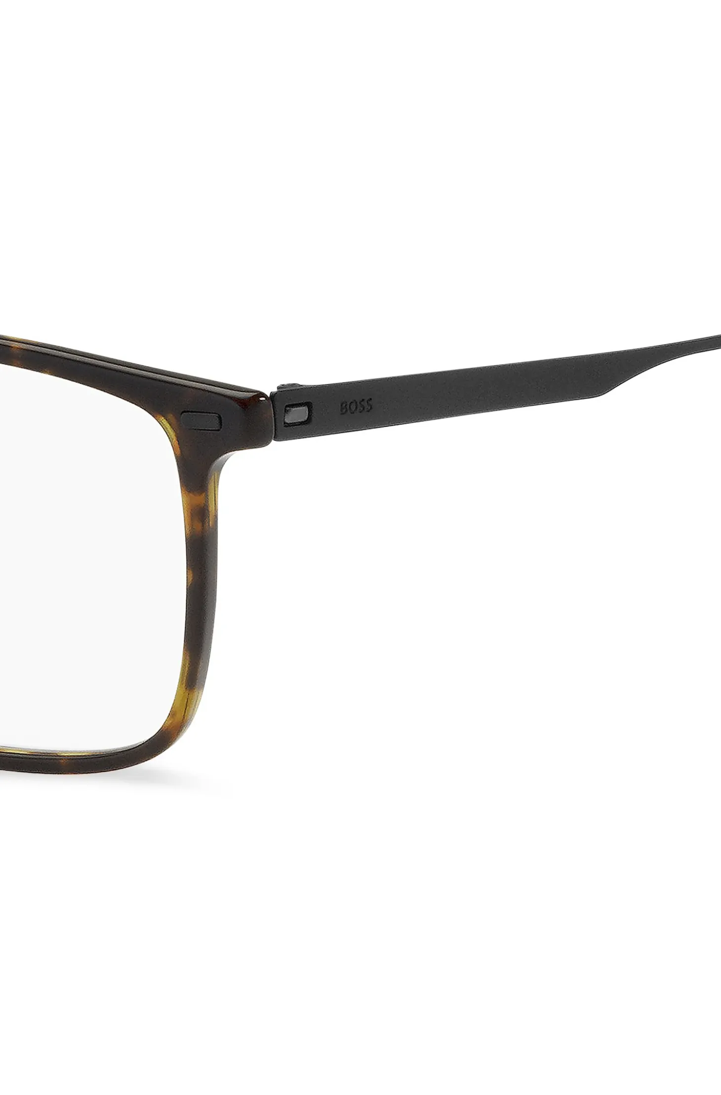 Havana-acetate optical frames with black-steel temples