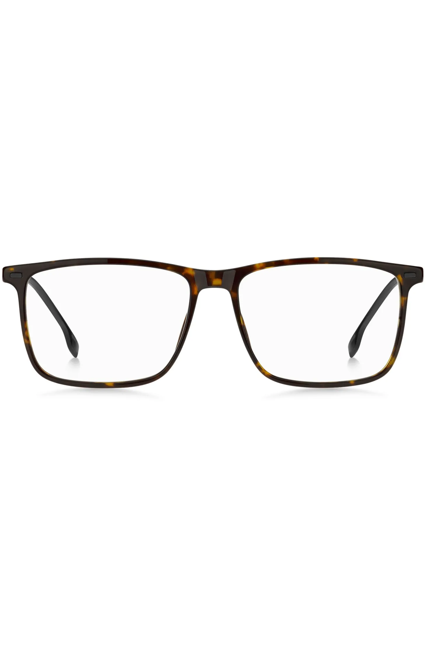 Havana-acetate optical frames with black-steel temples