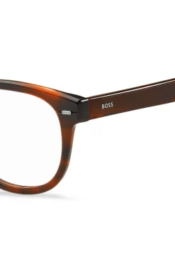Havana-acetate optical frames with metal rivets