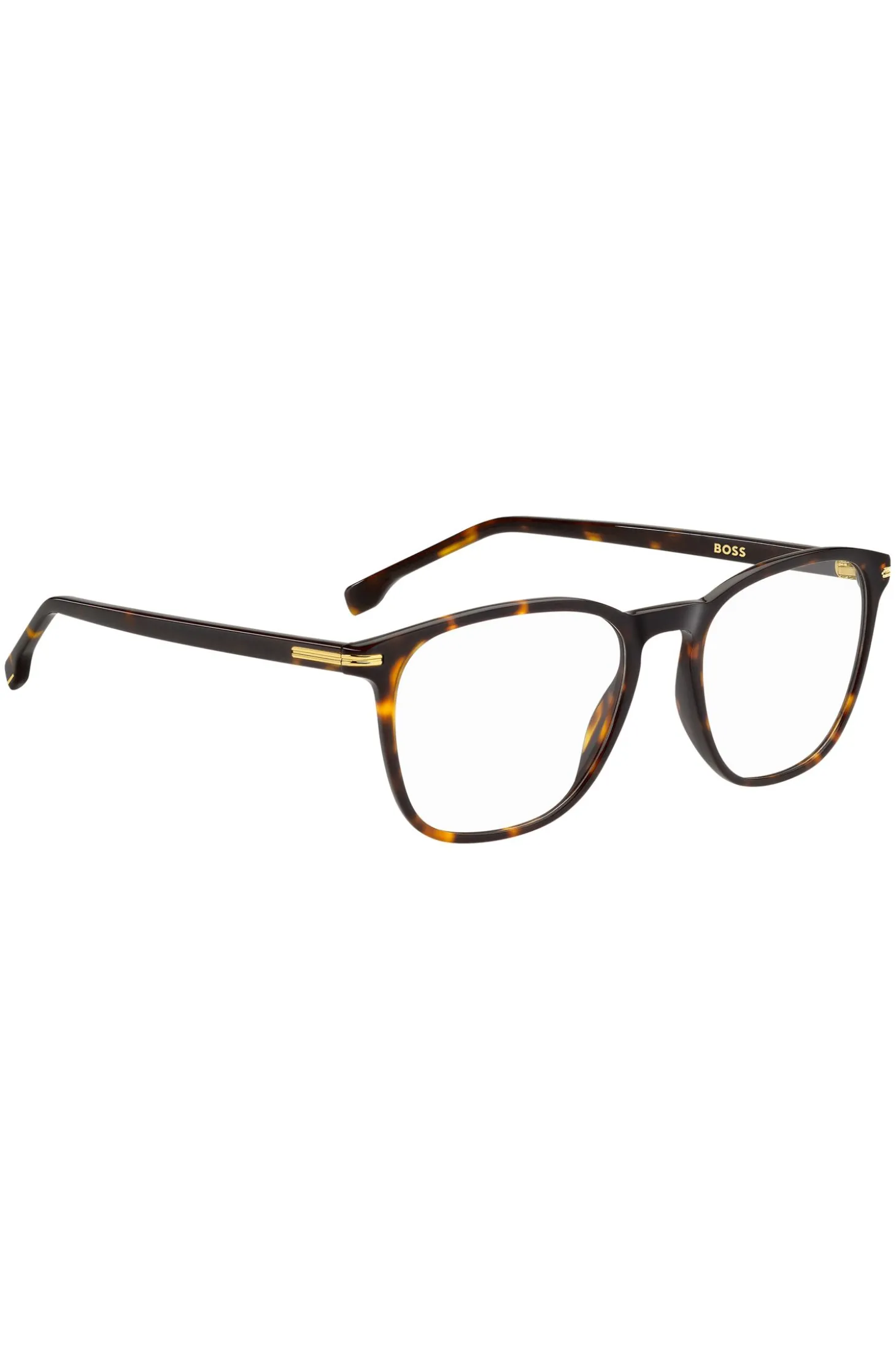 Havana-acetate optical frames with gold-tone hardware