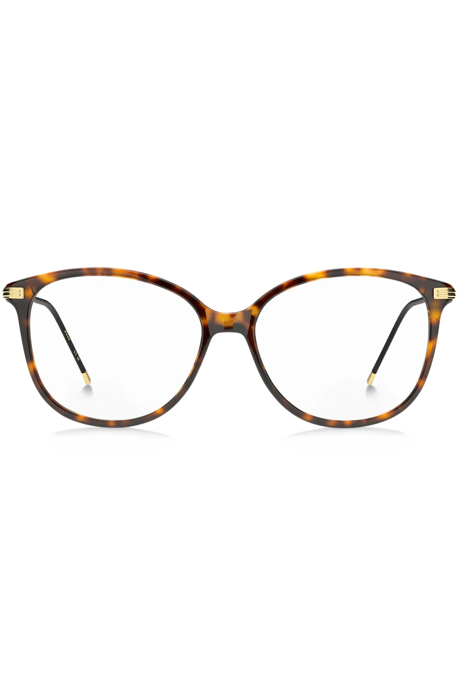 Havana-acetate optical frames with gold-tone temples