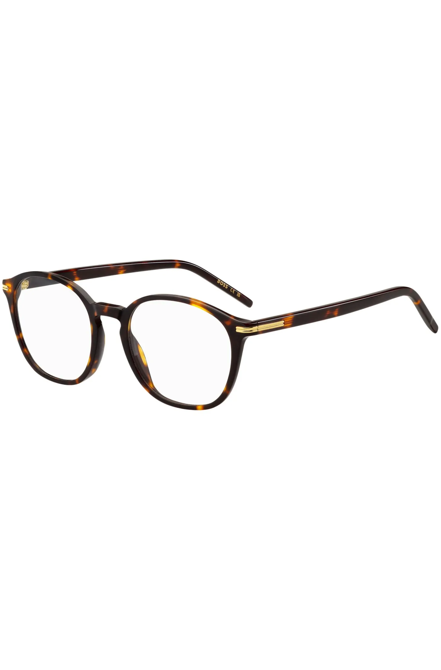Havana-acetate optical frames with gold-tone hardware
