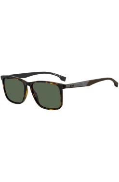 Havana-acetate sunglasses with rubber temples