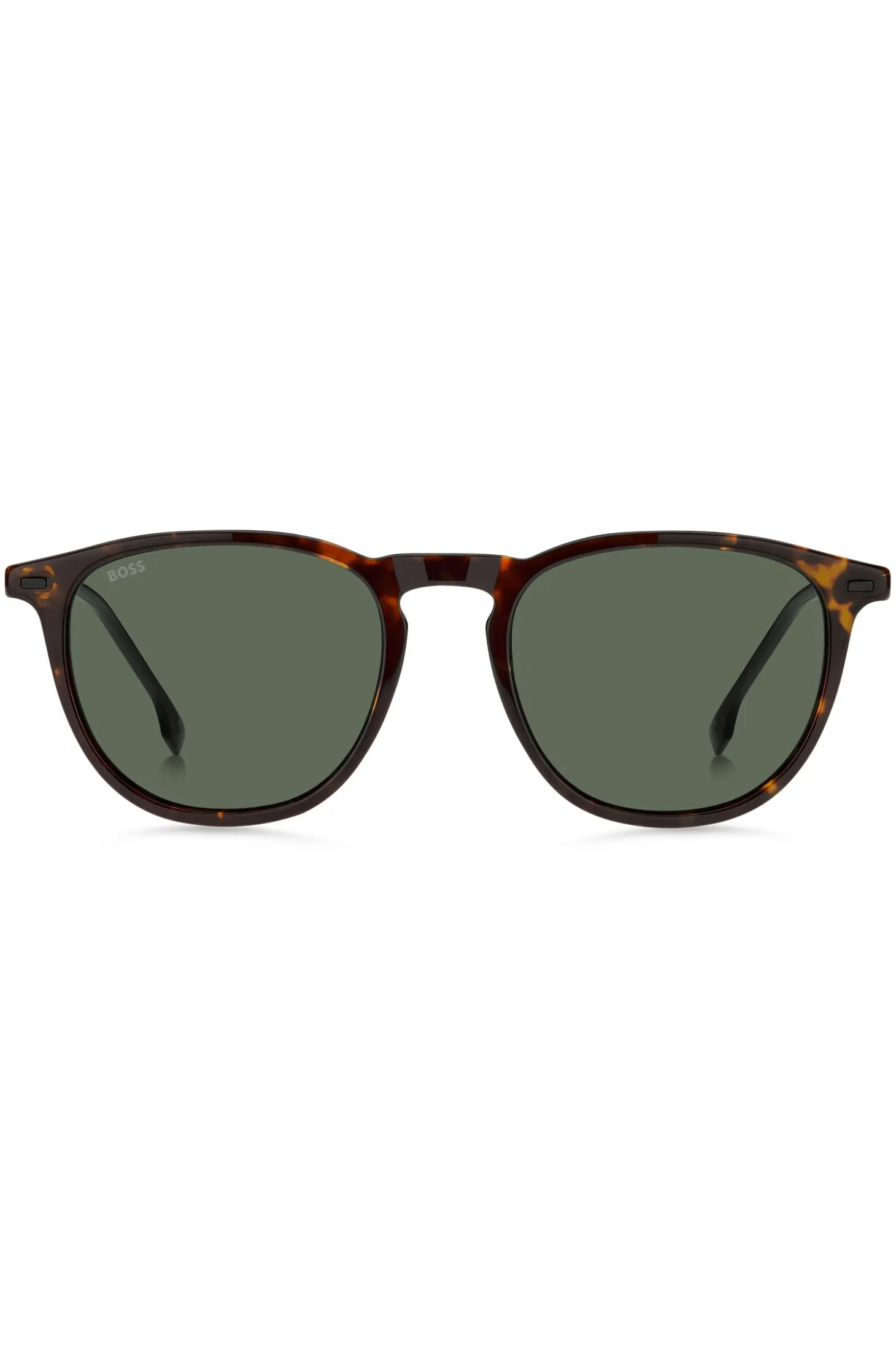 Havana-acetate sunglasses with steel temples
