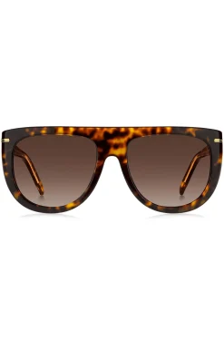 Havana-acetate sunglasses with gold-tone hardware
