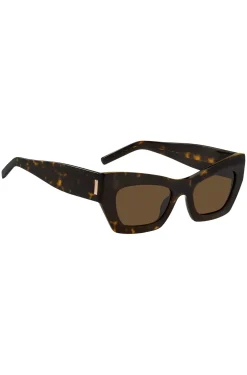 Havana-acetate sunglasses with signature hardware
