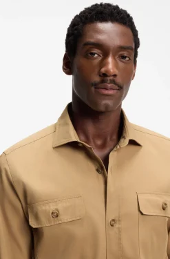 Heritage casual-fit shirt in compact cotton poplin