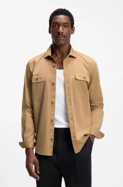Heritage casual-fit shirt in compact cotton poplin