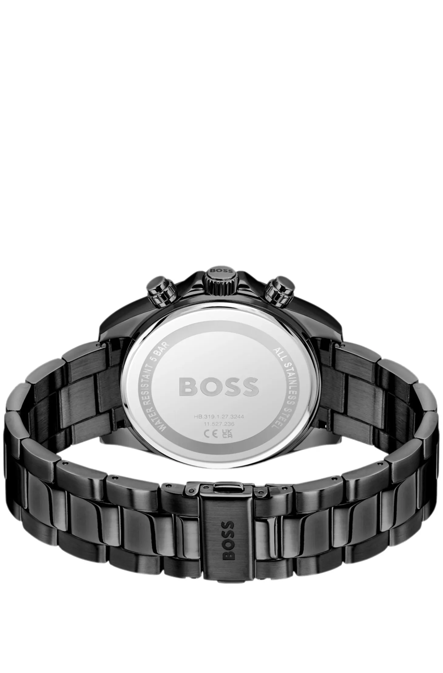 HERO 2.0 Black-dial chronograph watch with tonal bracelet