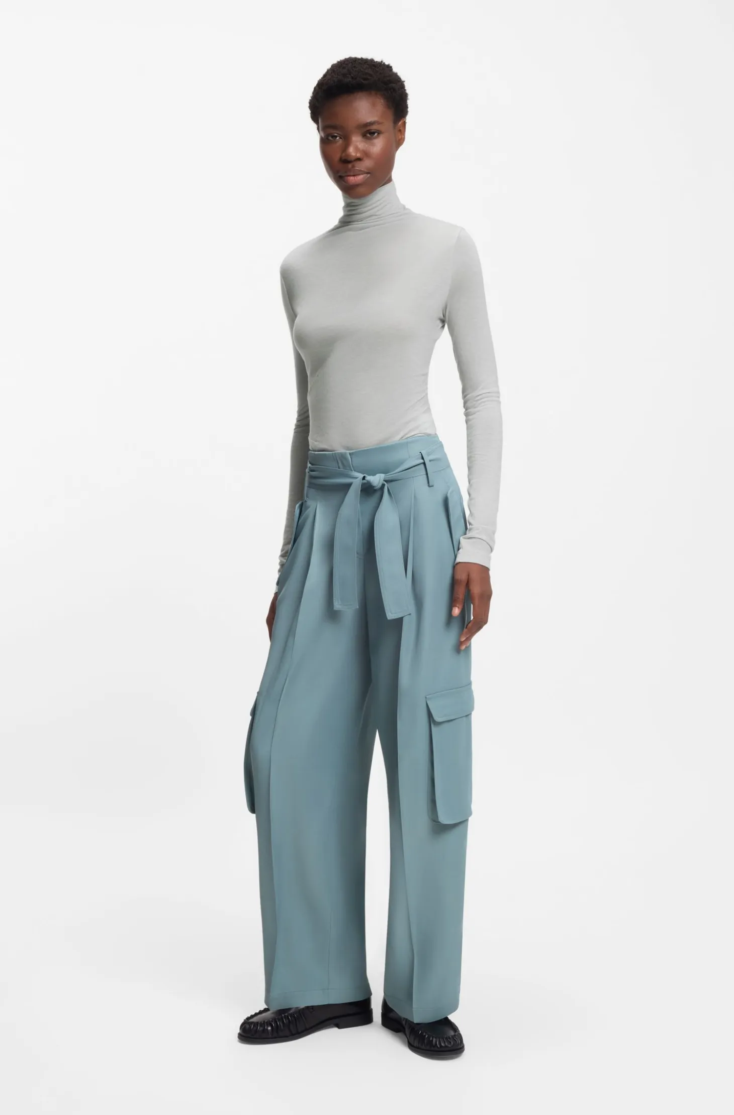 High-neck top in soft jersey