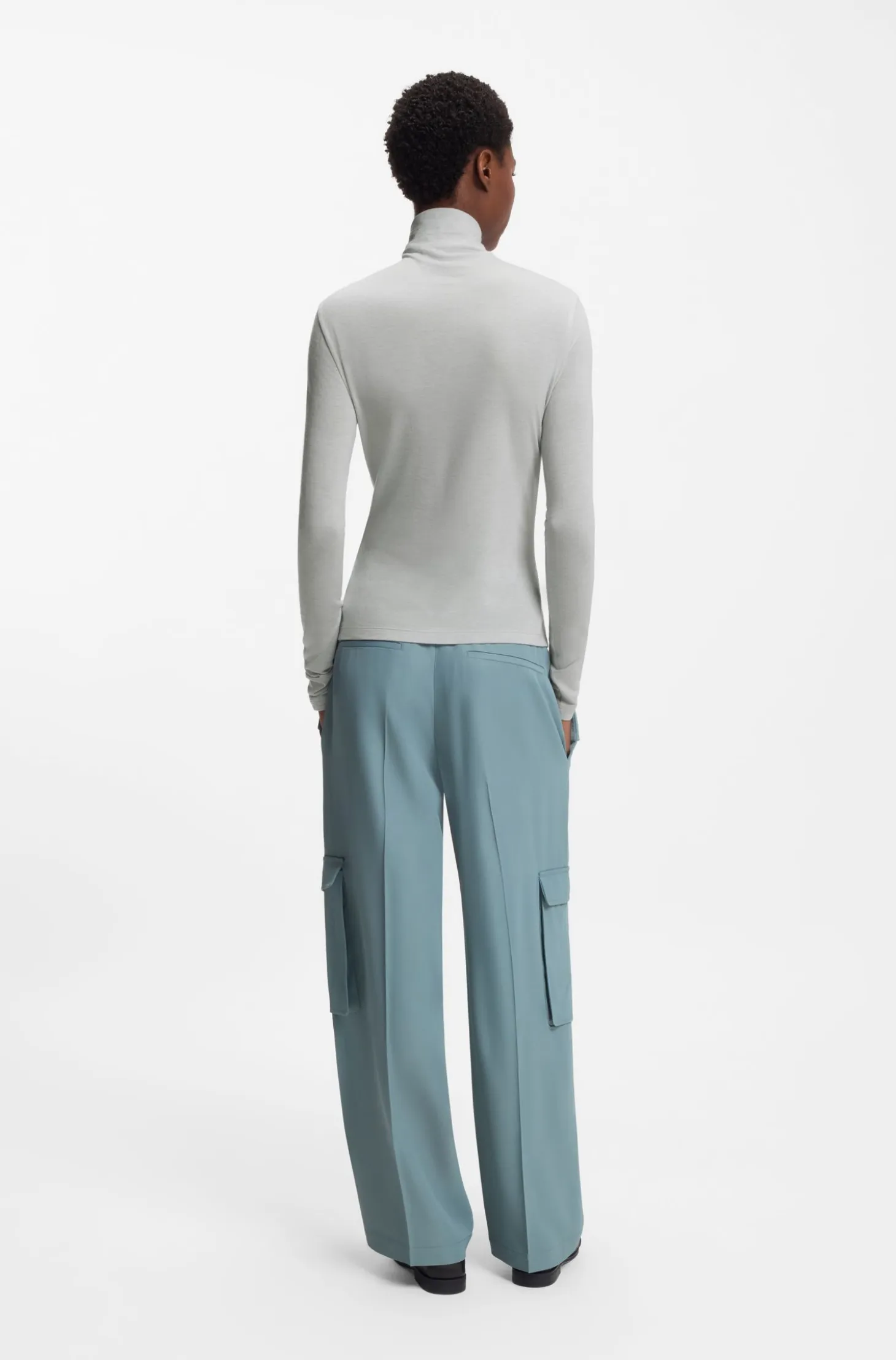 High-neck top in soft jersey