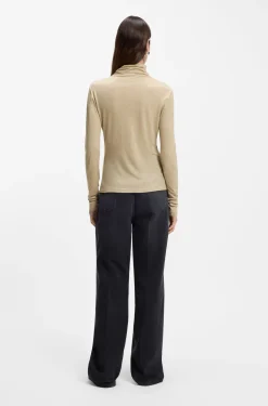 High-neck top in soft jersey