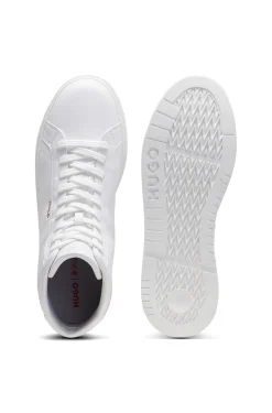 High-top trainers in faux leather