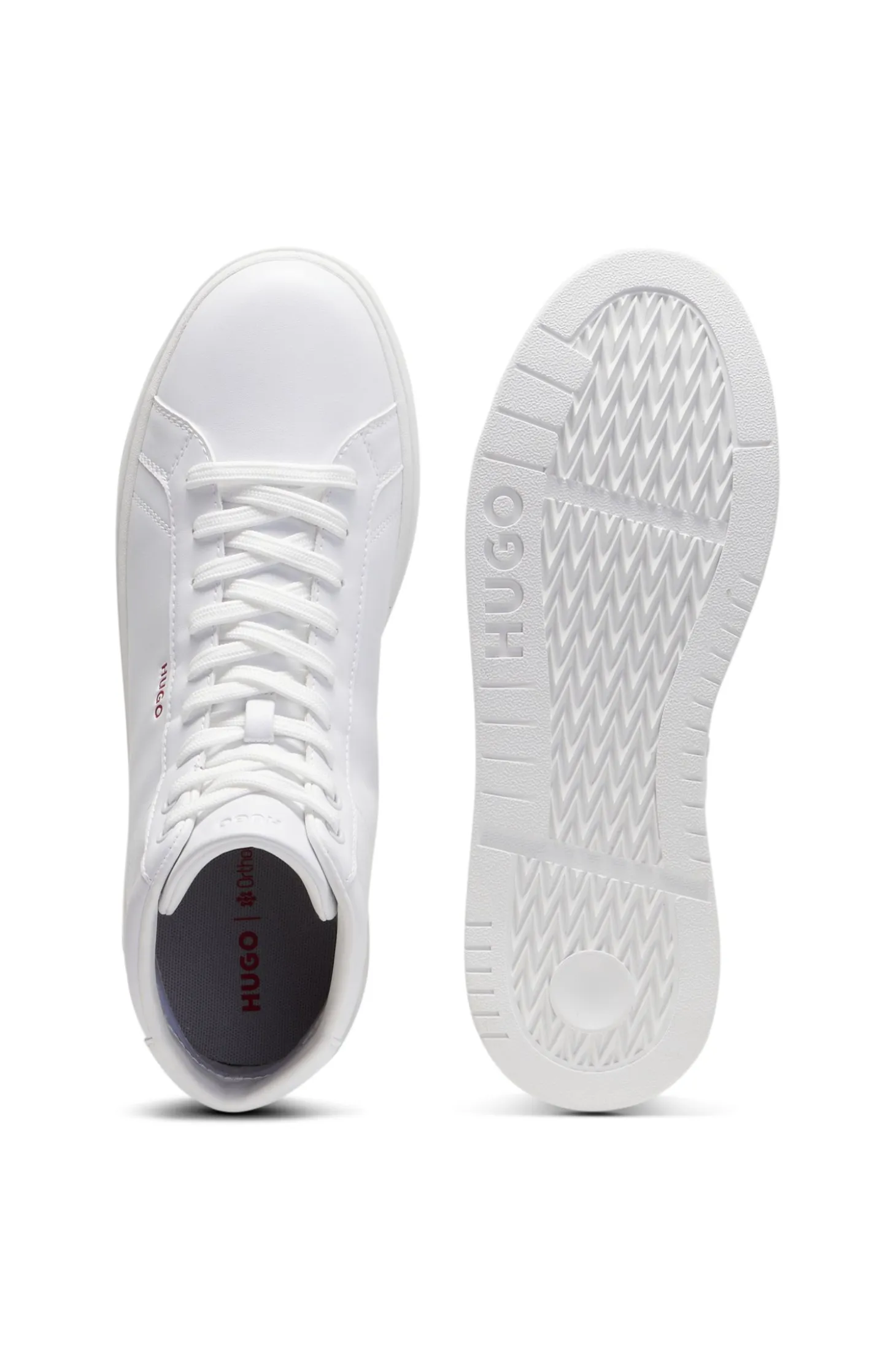 High-top trainers in faux leather