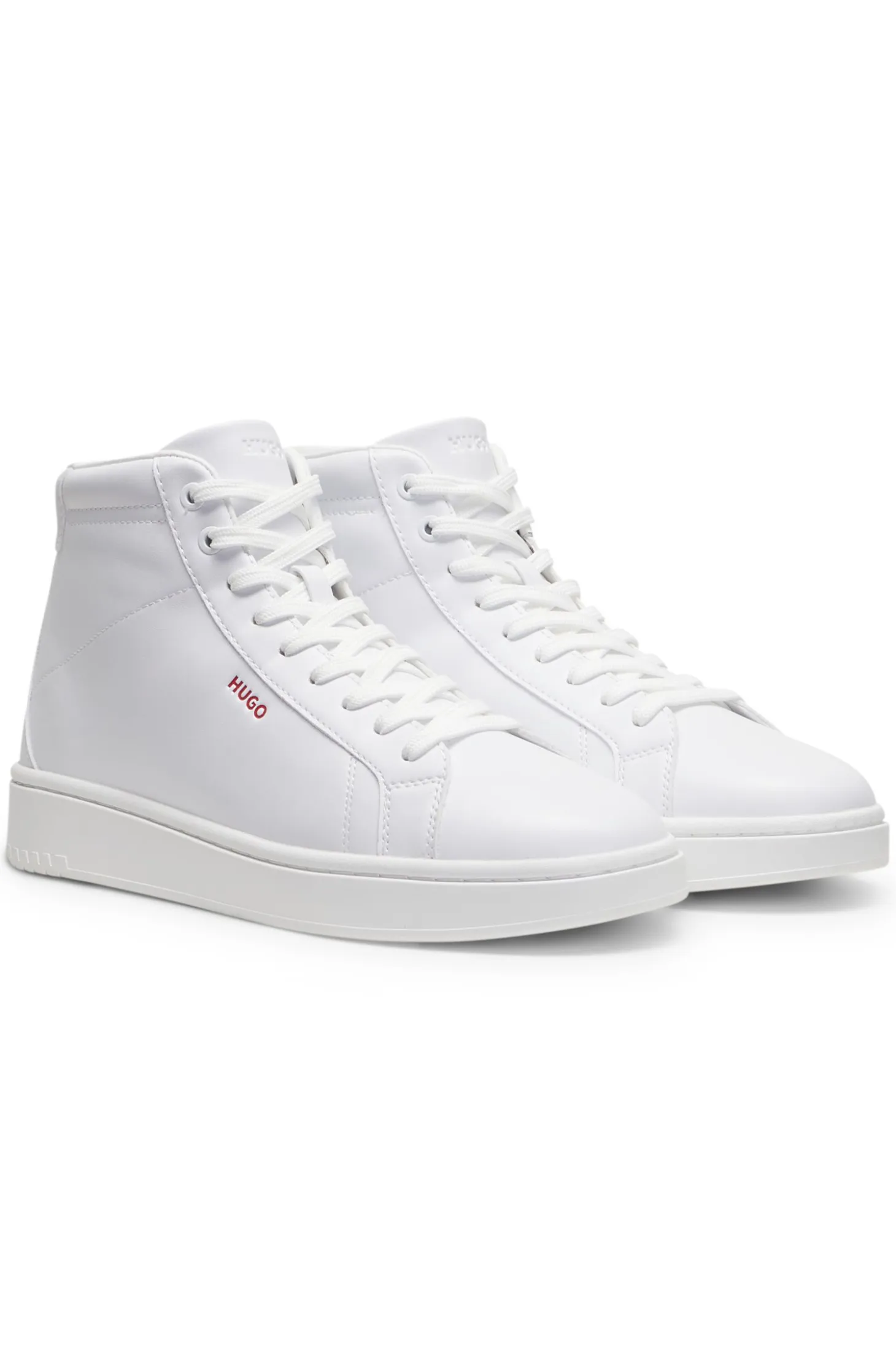 High-top trainers in faux leather