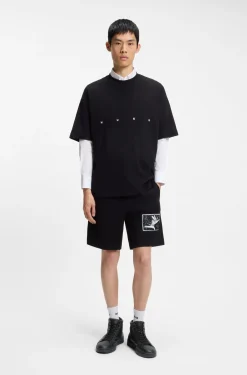 High-top trainers in faux leather