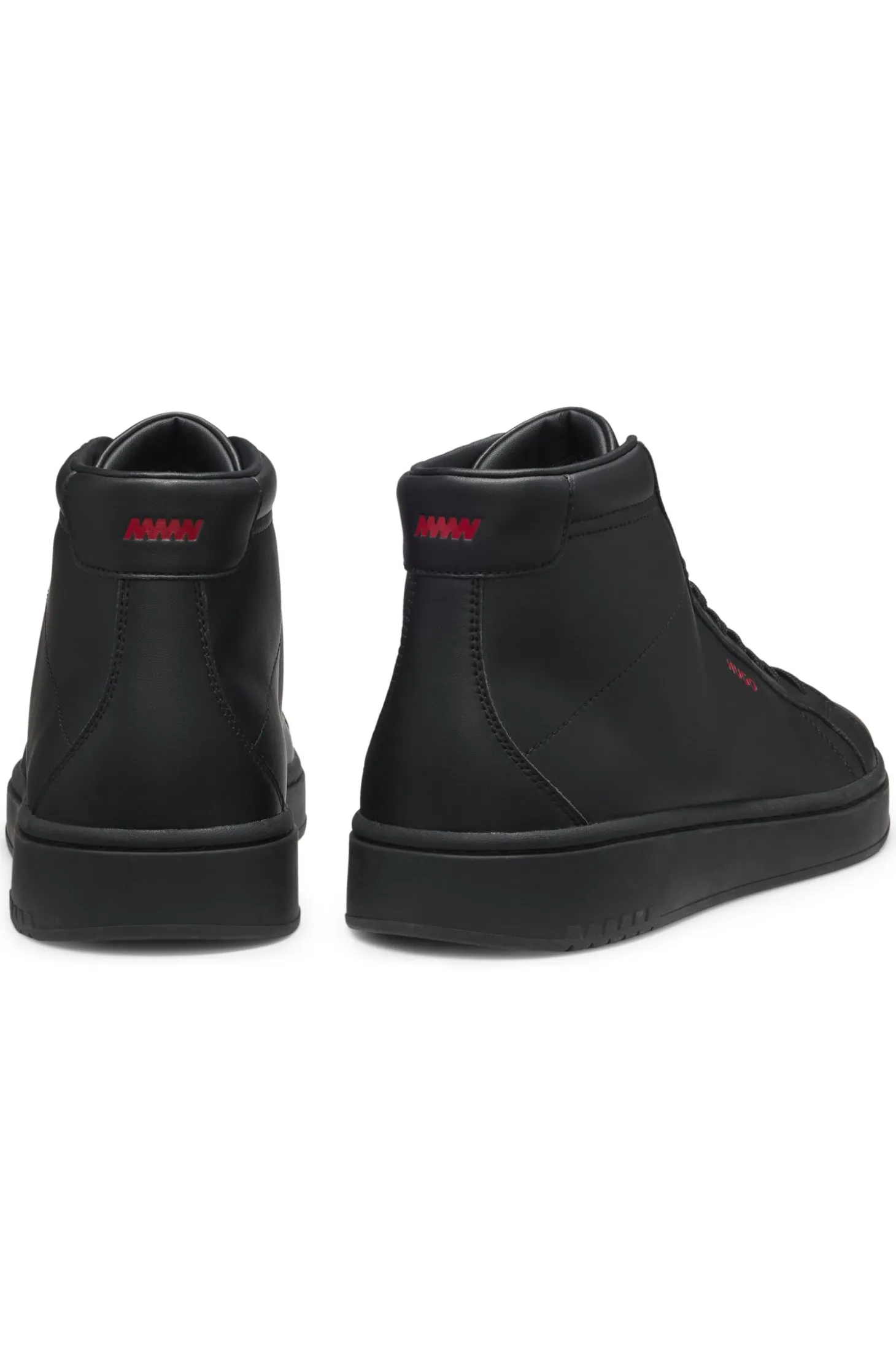 High-top trainers in faux leather
