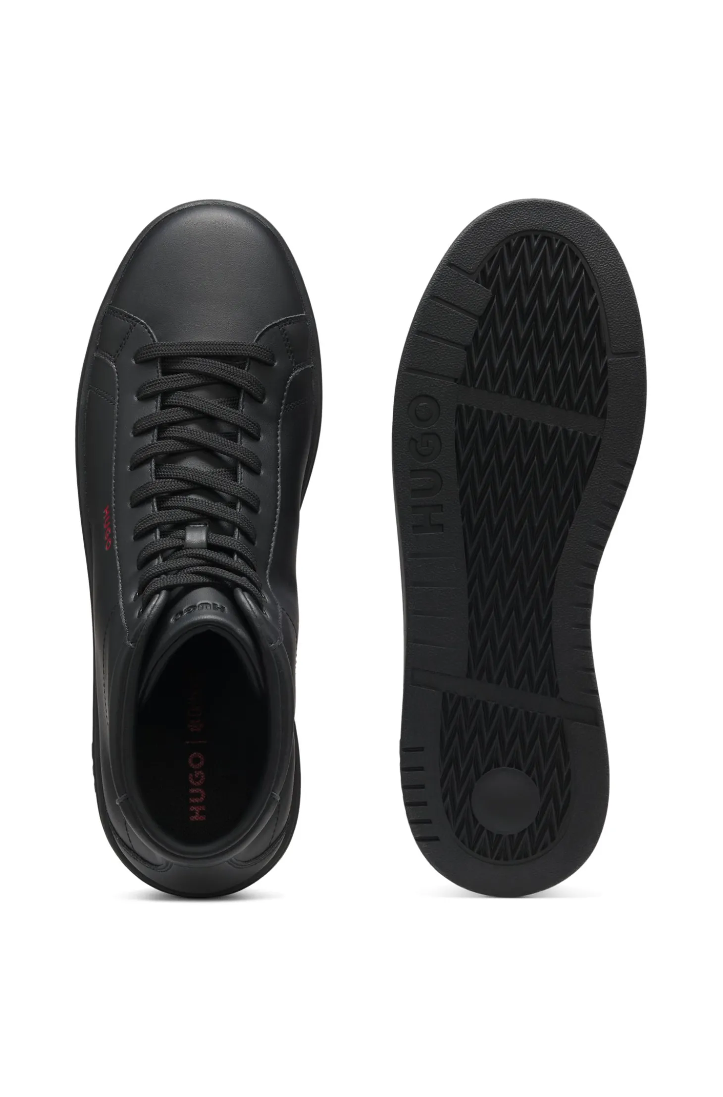 High-top trainers in faux leather