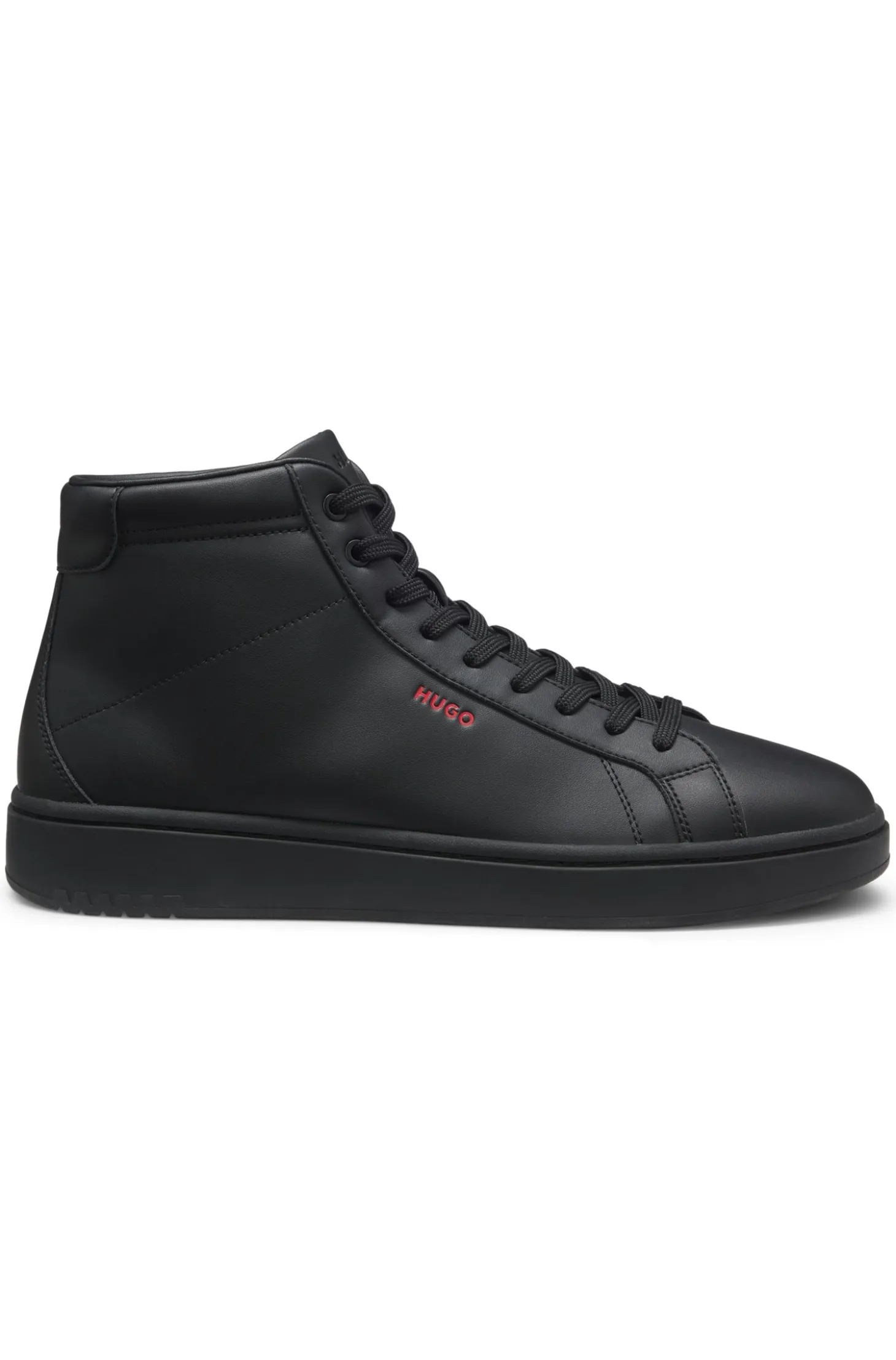 High-top trainers in faux leather