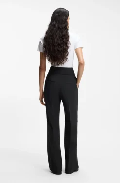 High-waisted regular-fit trousers with flared leg