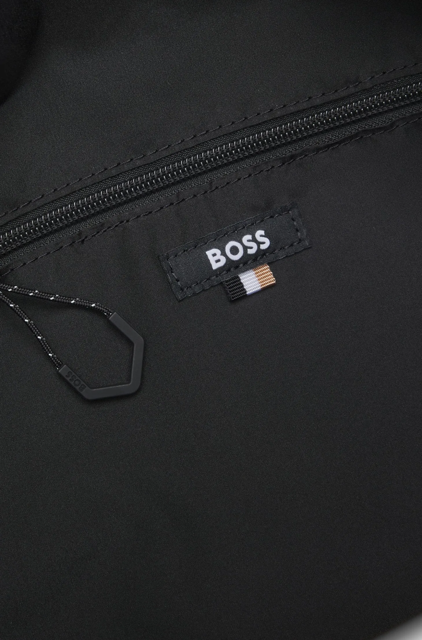 Holdall in structured fabric with logo and signature stripe