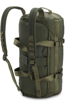 Holdall with backpack straps and logo lettering