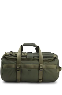 Holdall with backpack straps and logo lettering
