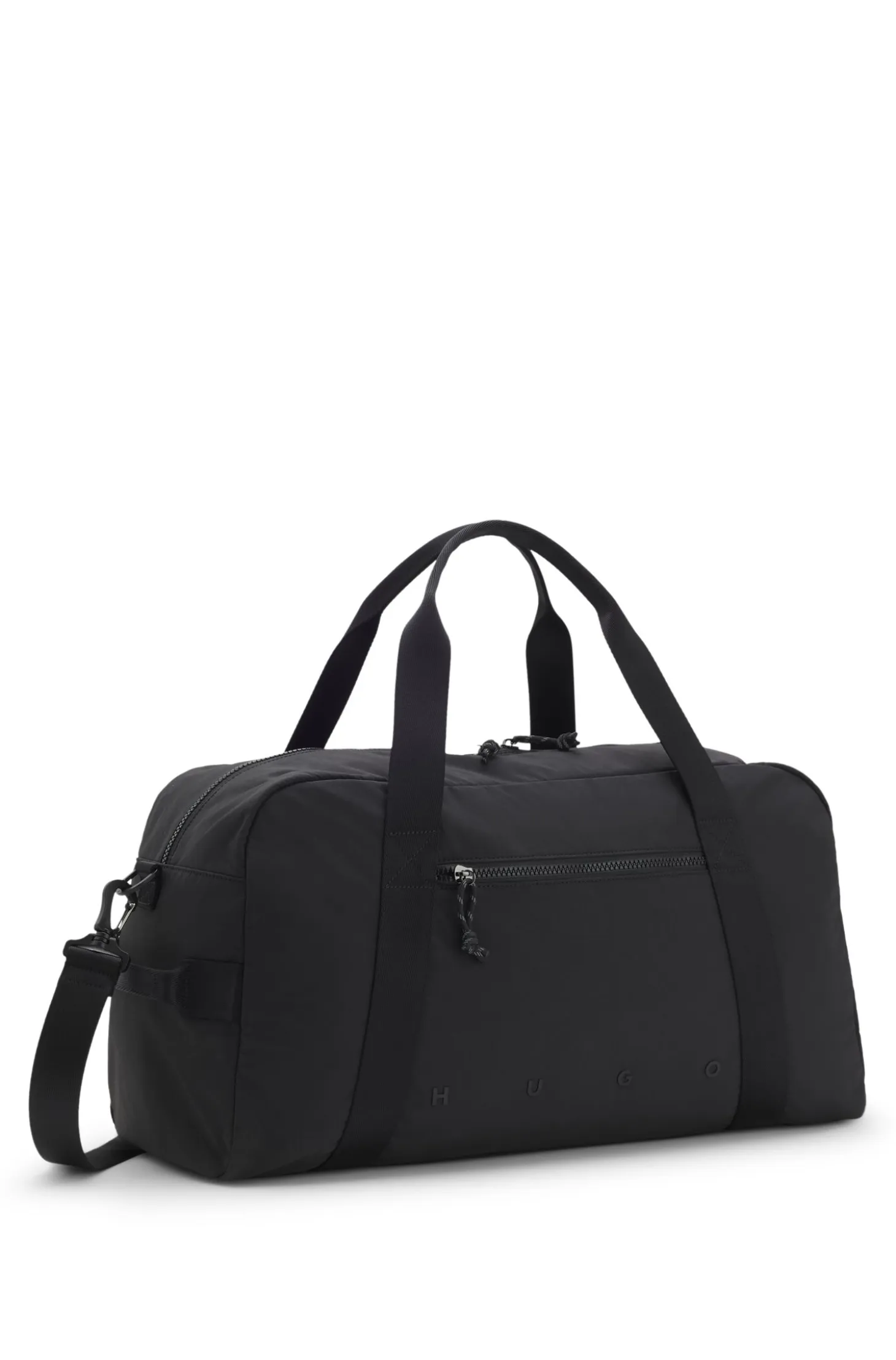 Holdall with wide-set logo detail