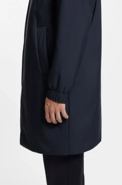 Hooded coat in water-repellent fabric with padding