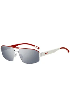 HUGO Eyewear Wrap-style sunglasses in white and red