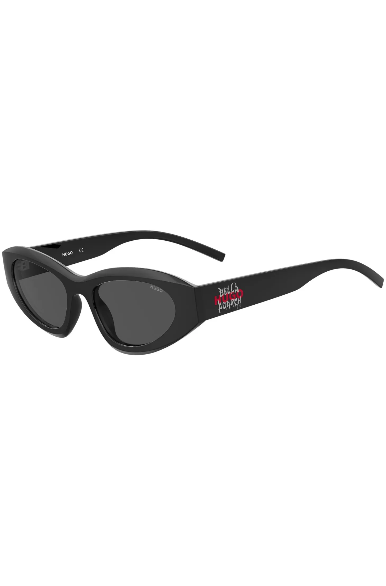 HUGO x Bella Poarch black sunglasses with special branding
