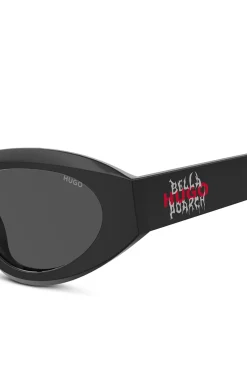 HUGO x Bella Poarch black sunglasses with special branding