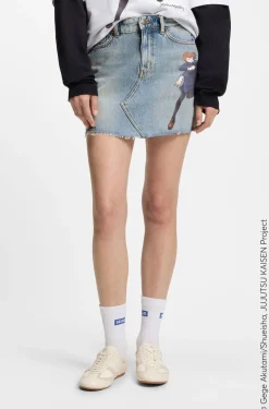HUGO x Jujutsu Kaisen denim skirt with Nobara print