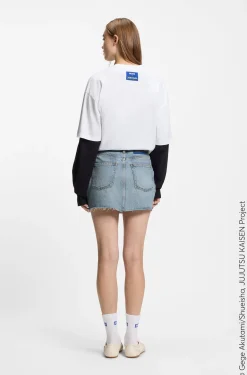 HUGO x Jujutsu Kaisen denim skirt with Nobara print