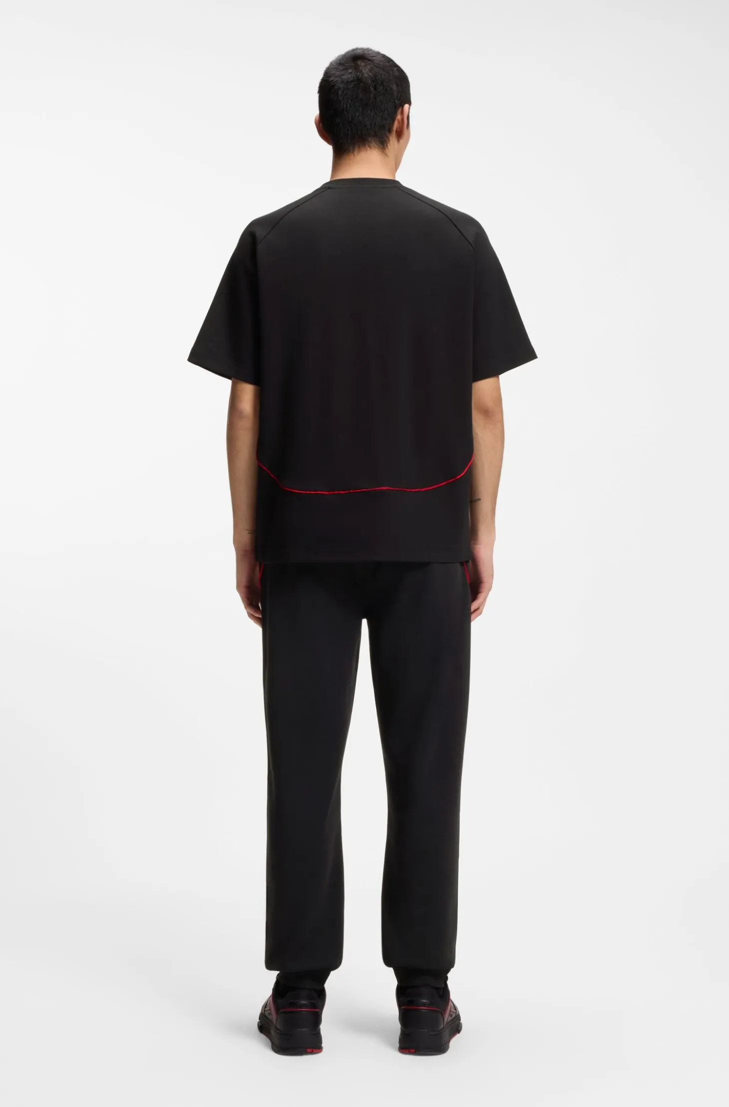 HUGO x RB cotton-blend T-shirt with contrast piping