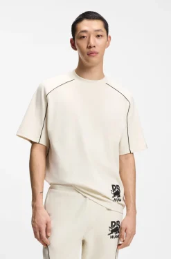 HUGO x RB cotton-blend T-shirt with contrast piping