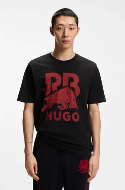 HUGO x RB cotton T-shirt with bull motif