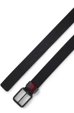 HUGO x RB Italian-leather belt with bull motif