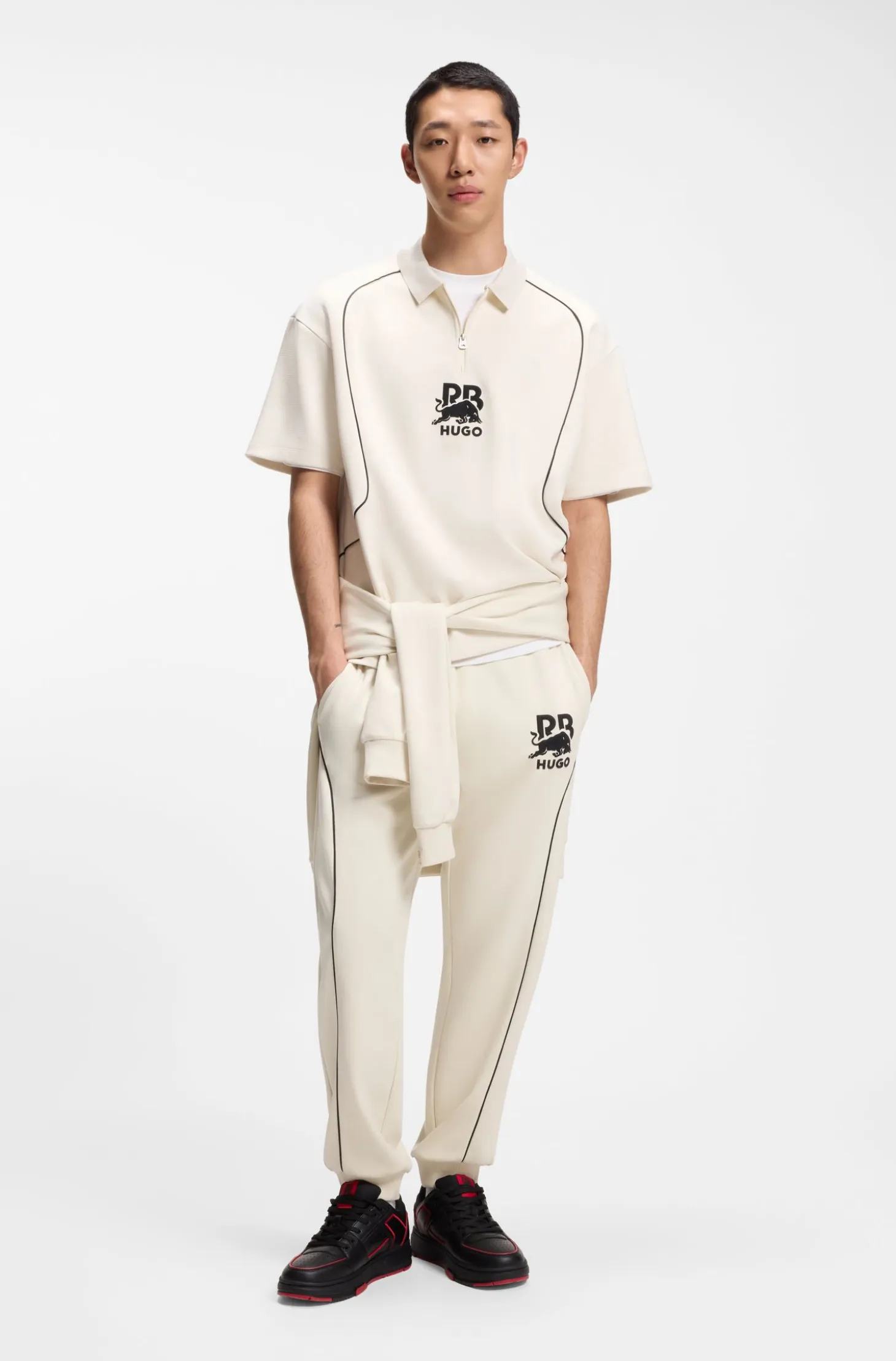 HUGO x RB polo shirt with bull motif