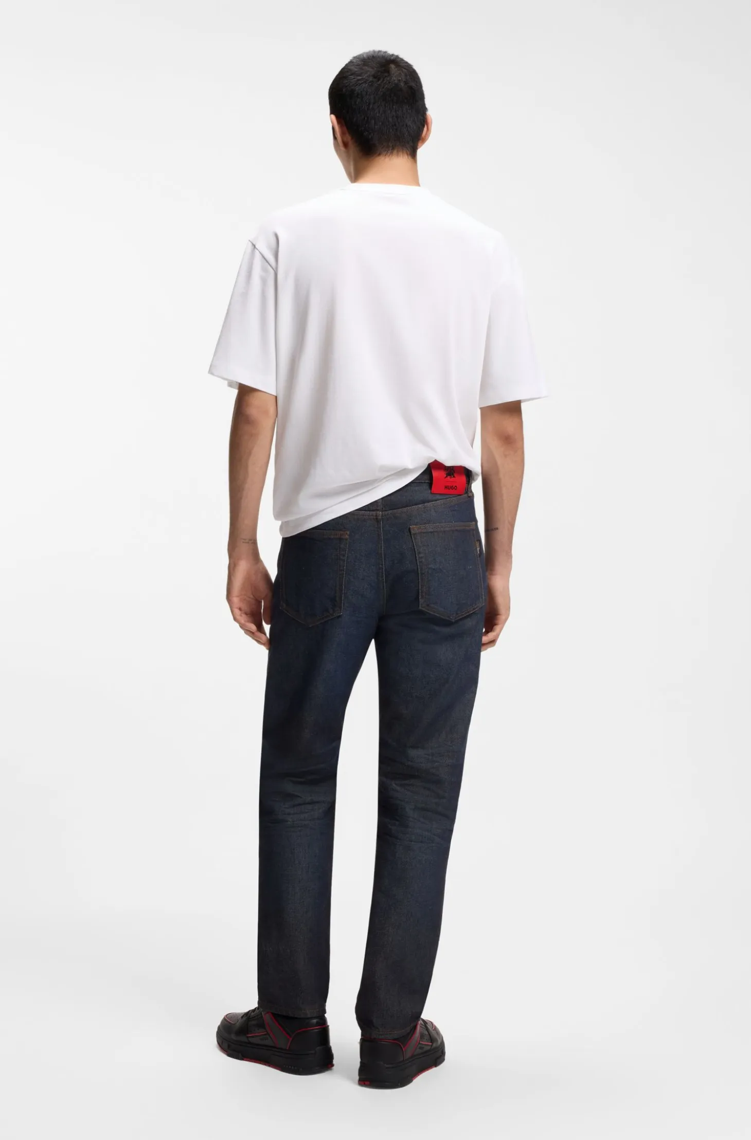 HUGO x RB regular-fit jeans in blue denim