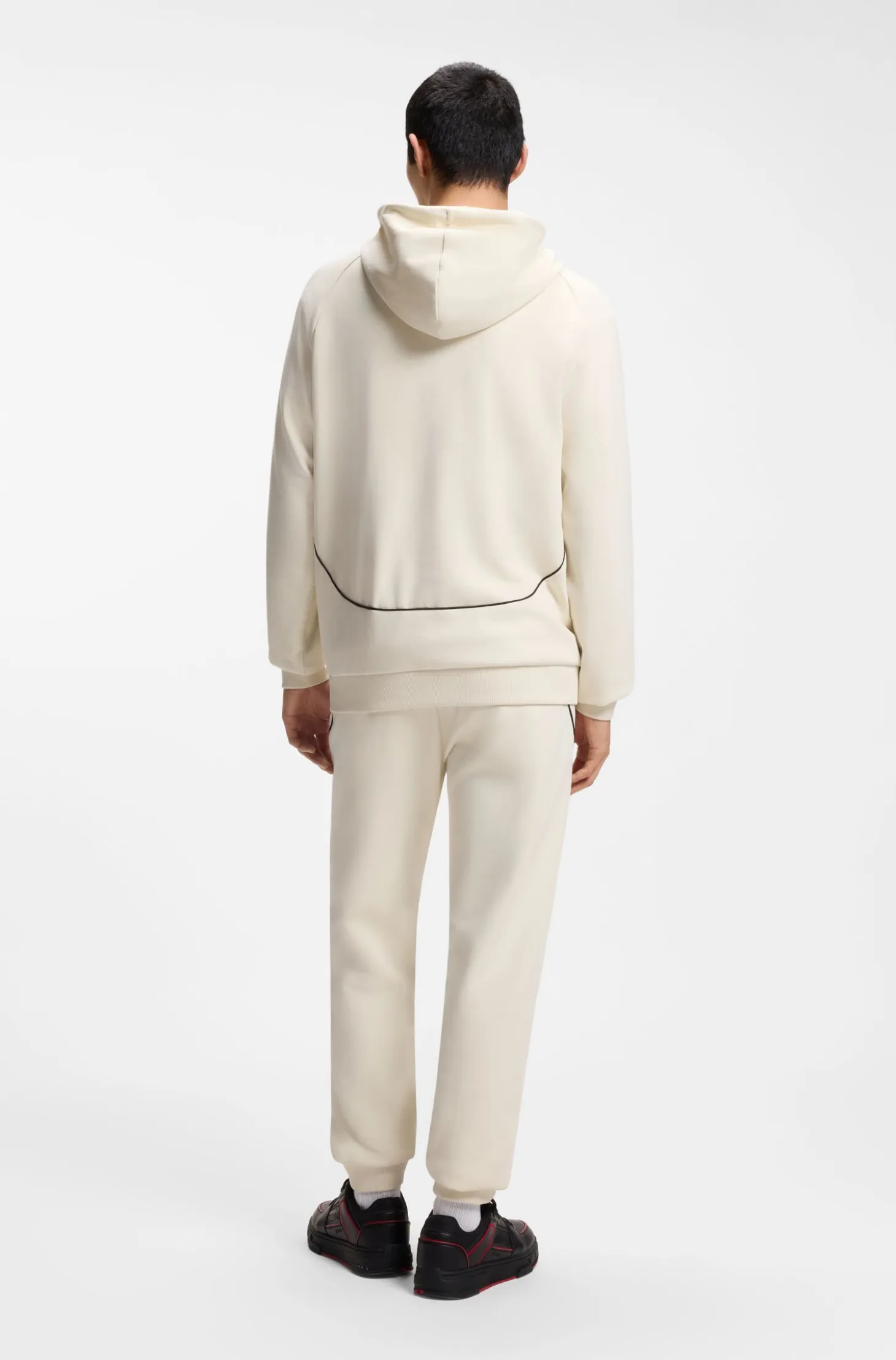 HUGO x RB stretch-cotton hoodie with bull motif