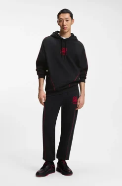 HUGO x RB stretch-cotton hoodie with bull motif