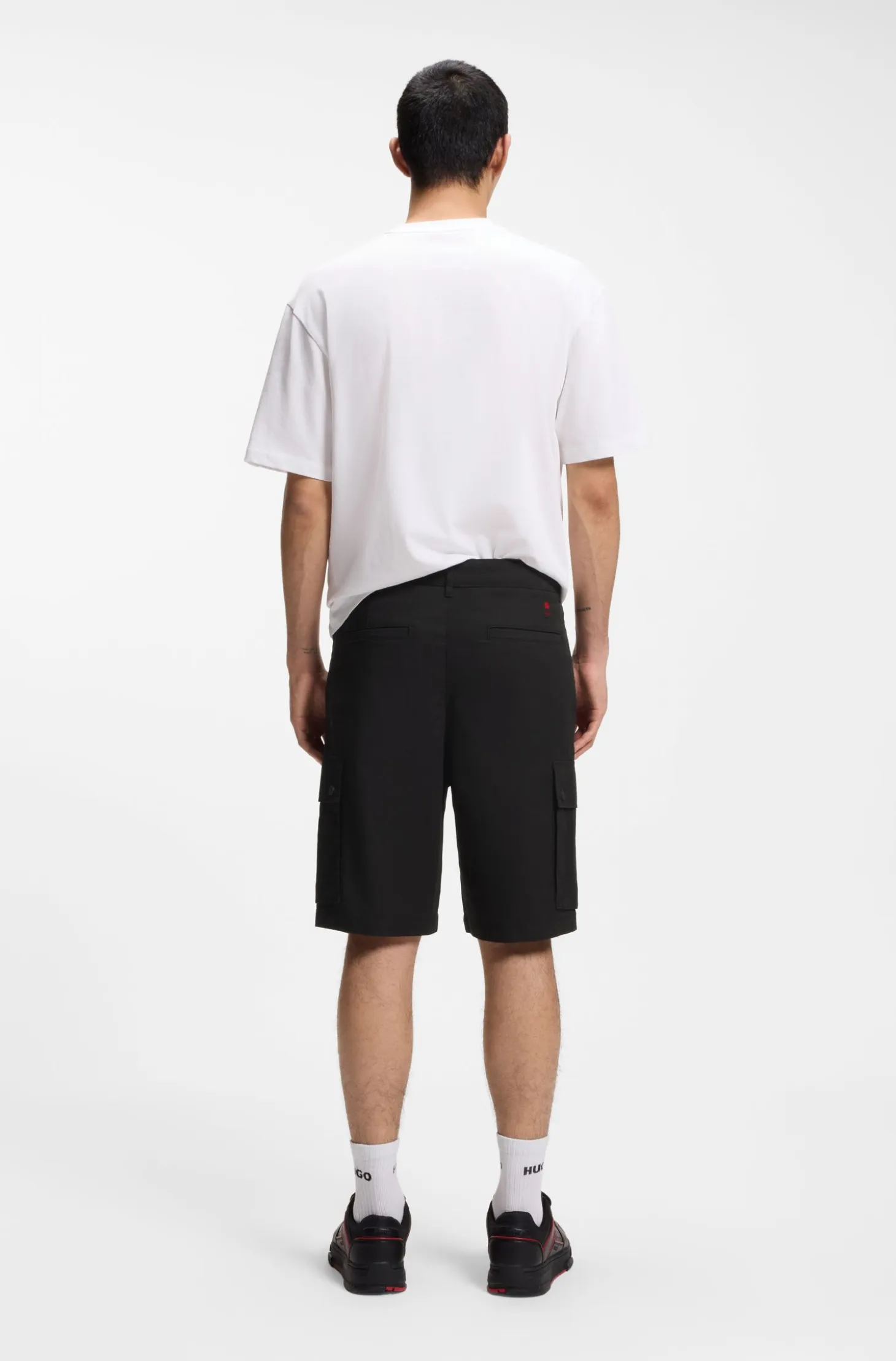 HUGO x RB stretch-cotton shorts with bull motif