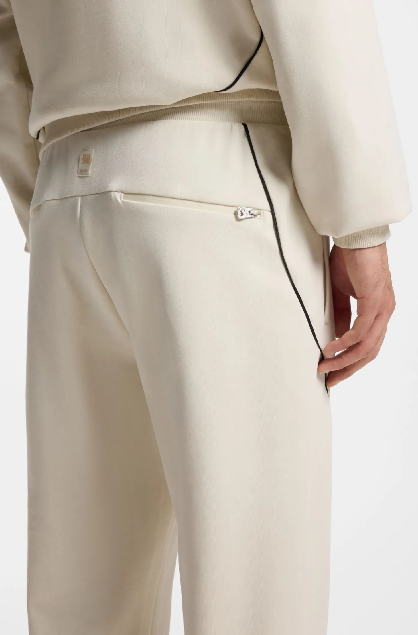 HUGO x RB stretch-cotton tracksuit bottoms with bull motif