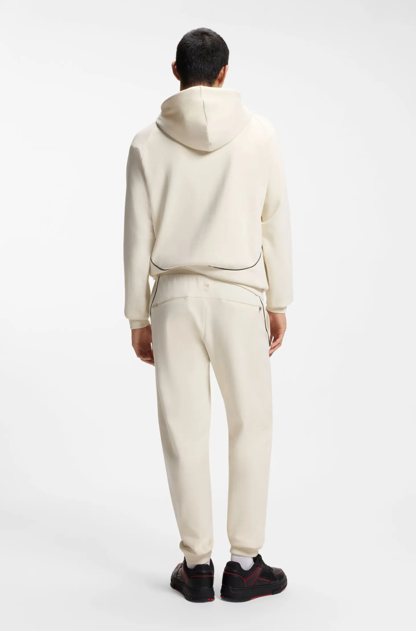 HUGO x RB stretch-cotton tracksuit bottoms with bull motif