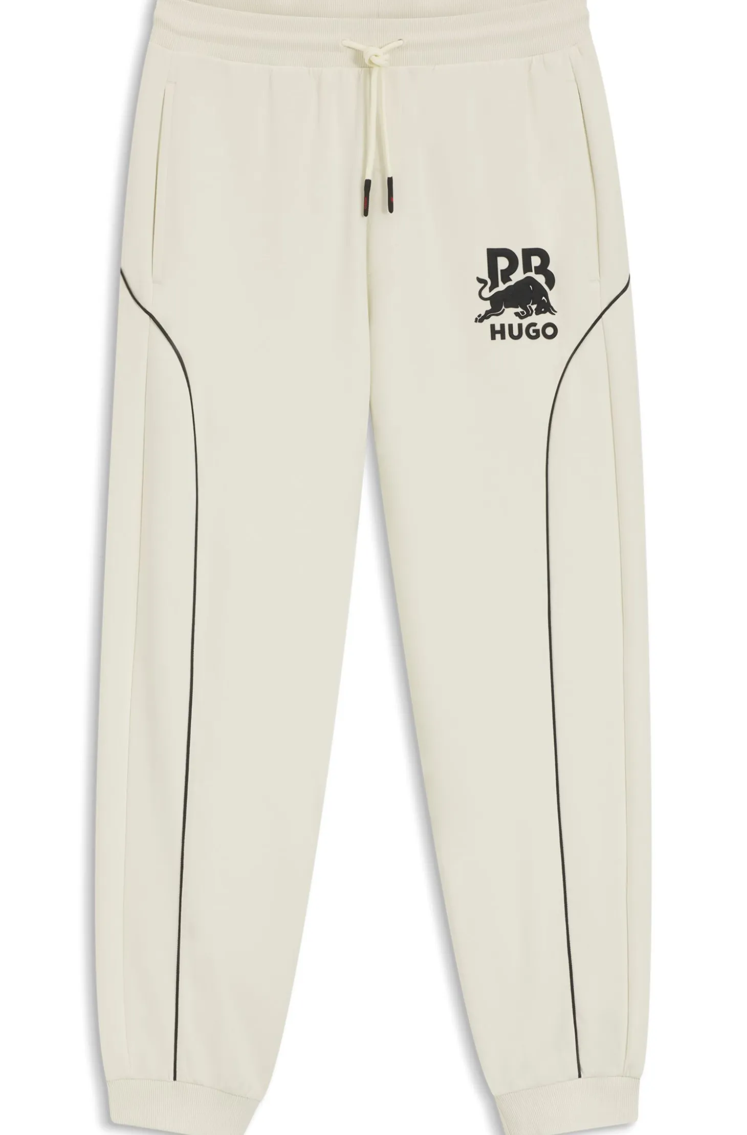HUGO x RB stretch-cotton tracksuit bottoms with bull motif