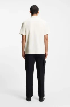 Interlock-cotton polo shirt with stacked logo