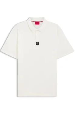 Interlock-cotton polo shirt with stacked logo